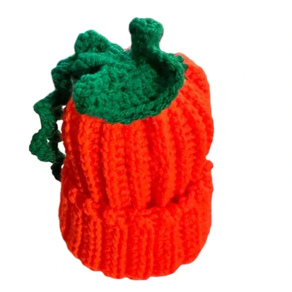 Super Cute Crochet Bohemian Pumpkin Hat Infant Child Size 3-6 mos
